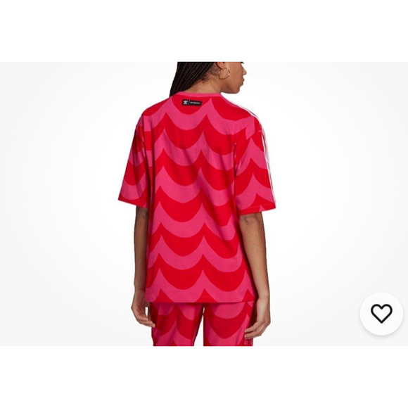 Adidas X Marimekko Shirt Wave Designer Oversized Tee Sports Pink Red 3X - Picture 2 of 15